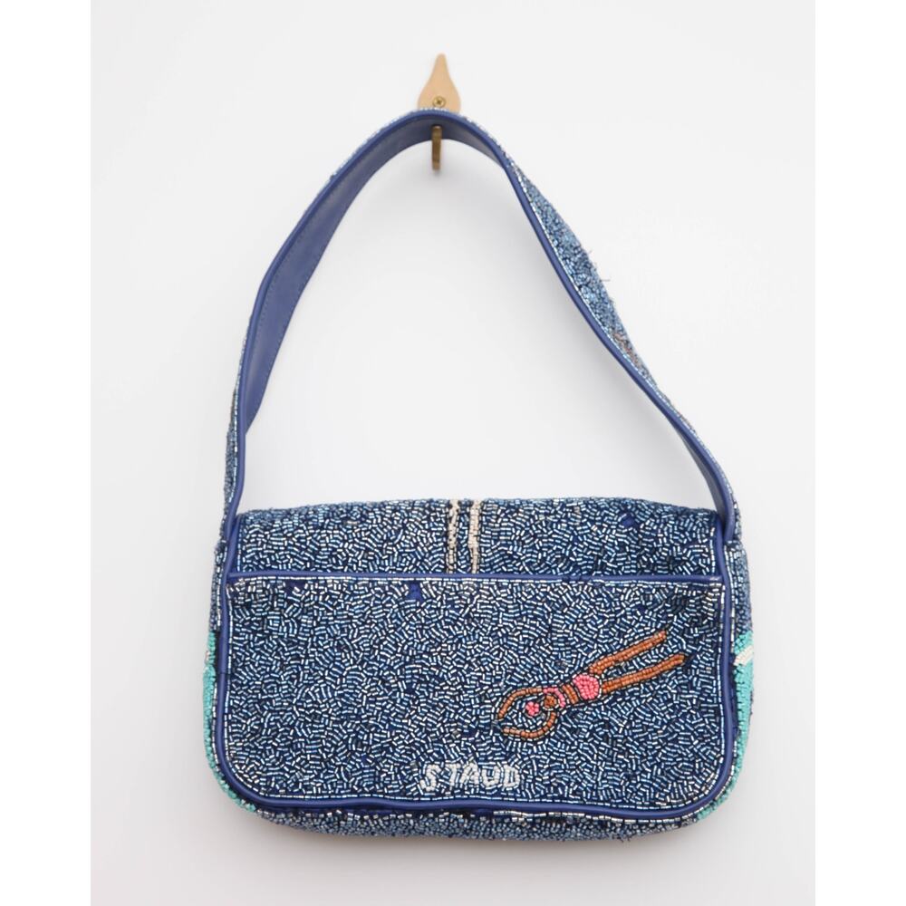 Staud Blue Tommy Beaded Handbag - Picture 4 of 10